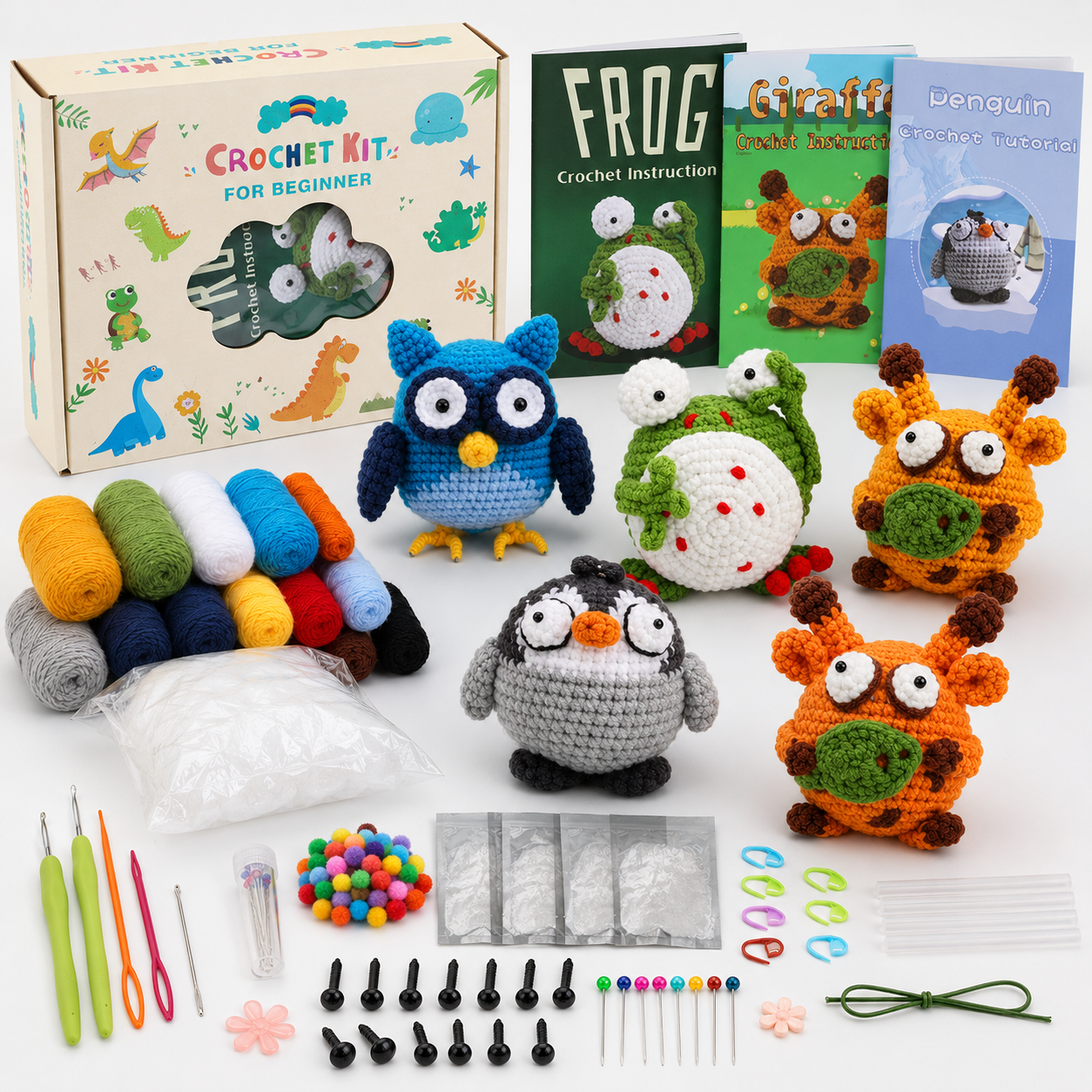 Beginner Crochet Animal Kit Set - beginner crochet animal kit set main