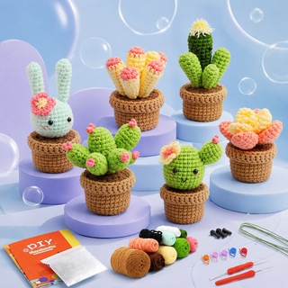 DIY Crochet Potted Plant Kit - 6 Pack - potted plant crochet kit 6 pack main
