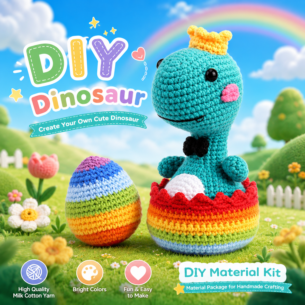 DIY Dinosaur Crochet Kit hero image