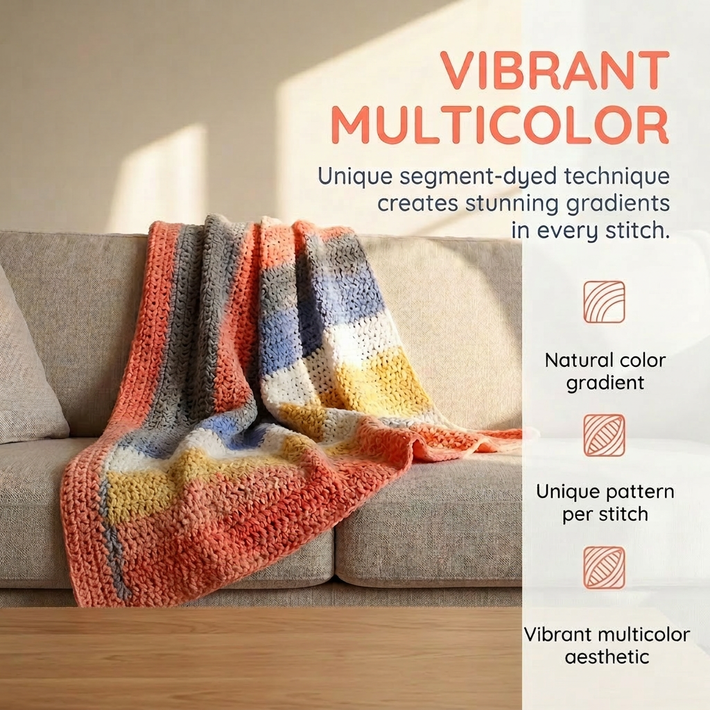 100% Acrylic Multicolor Yarn for Crocheting and Knitting