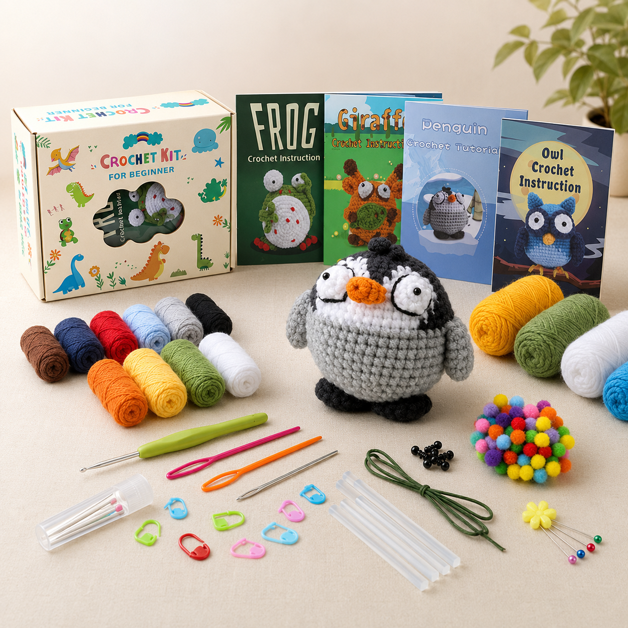 Beginner Crochet Animal Kit Set - beginner crochet animal kit set penguin