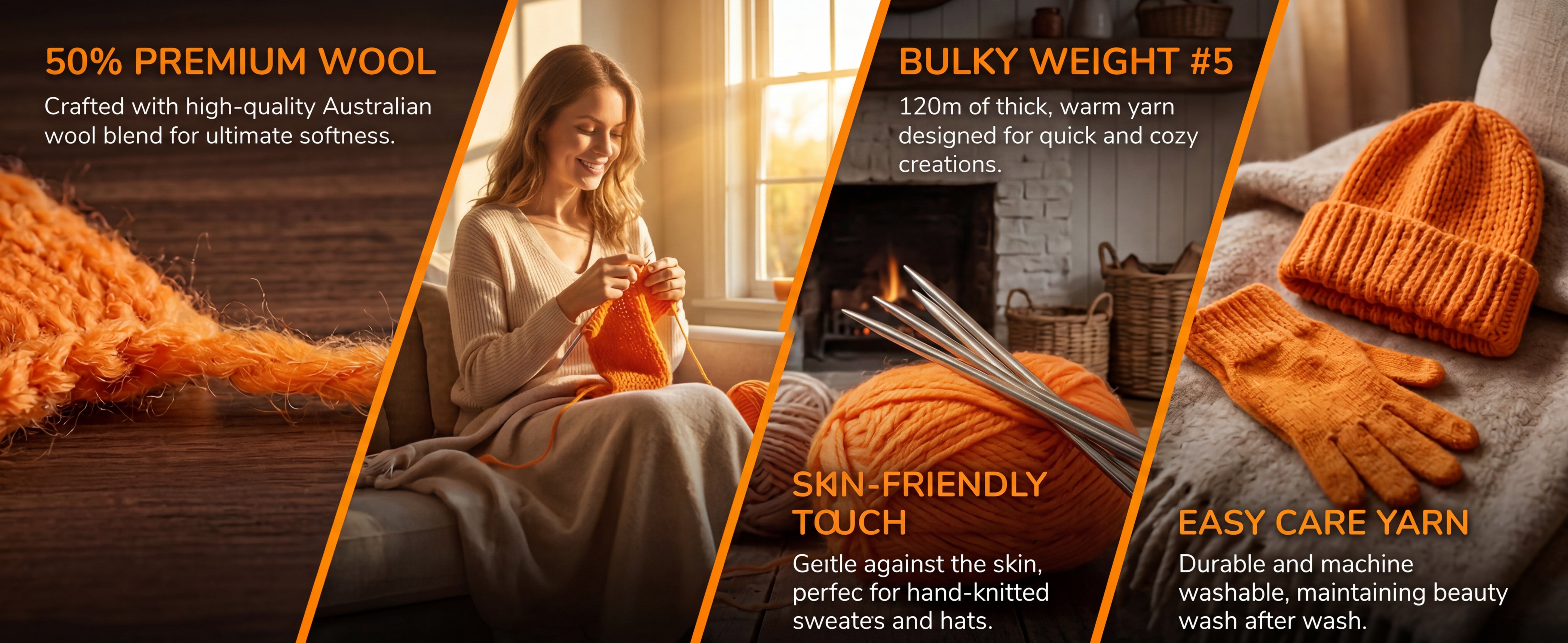 Merino Wool Blend Acrylic  Yarn for Knitting