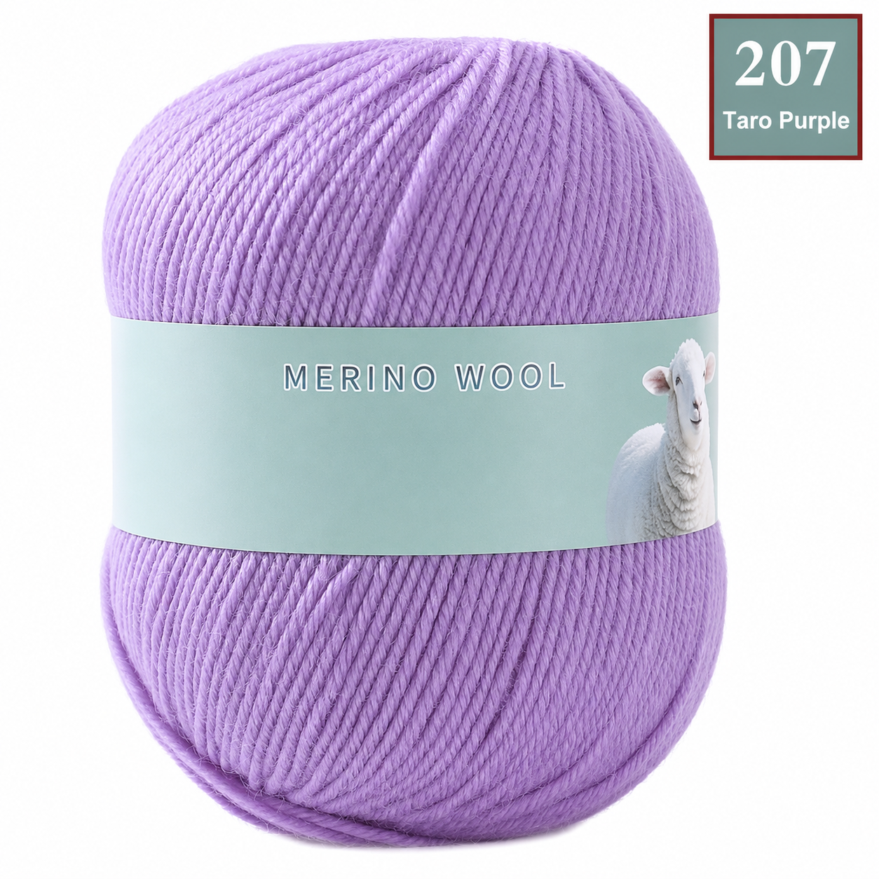 100g 100% merino wool yarn in 207 Taro Purple shade for knitting and crochet
