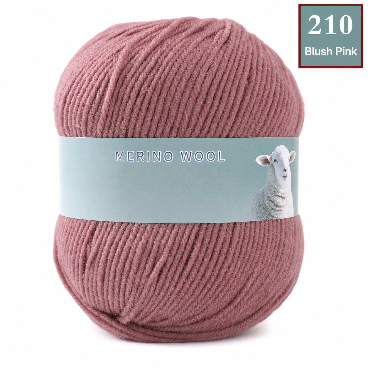 100g 100% merino wool yarn in 210 Blush Pink shade for knitting and crochet
