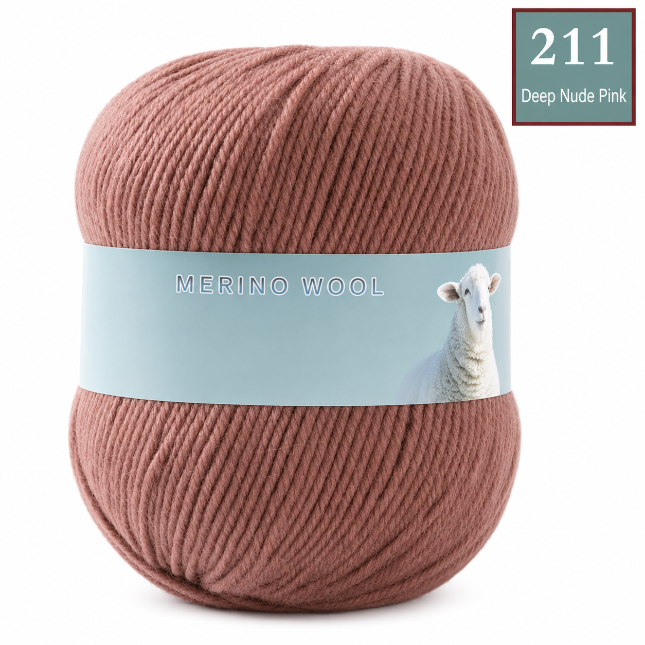 100g 100% merino wool yarn in 211 Deep Nude Pink shade for knitting and crochet