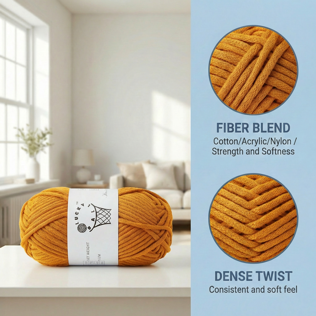 100g  Cotton-Nylon Acrylic Blend Yarn for Beginners