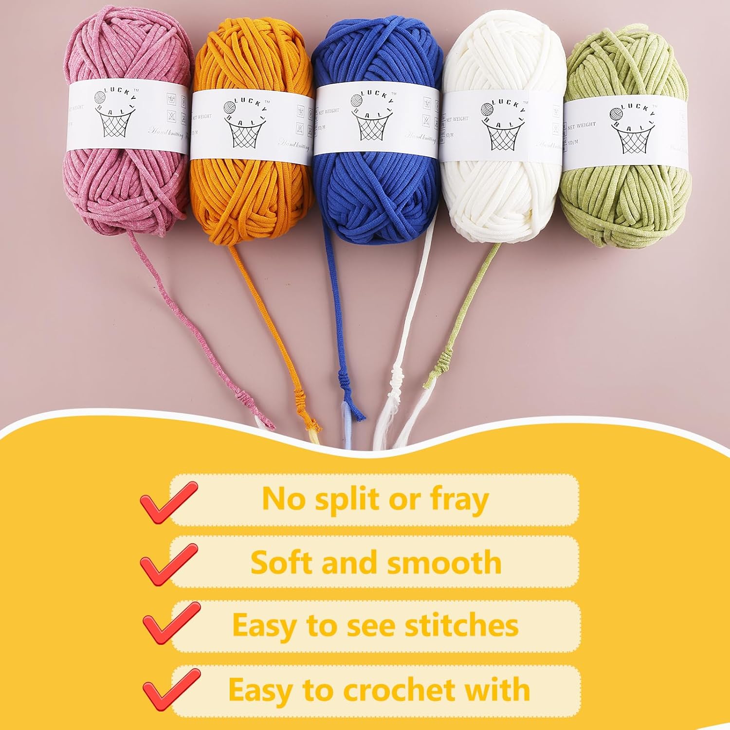 100g  Cotton-Nylon Acrylic Blend Yarn for Beginners