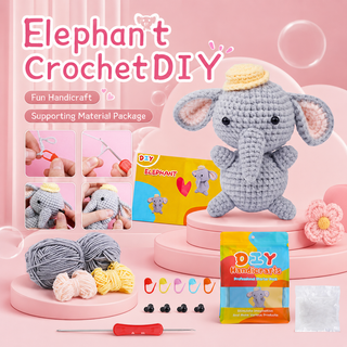 variant:elephant | Beginner Crochet Animal Kit - Elephant main image