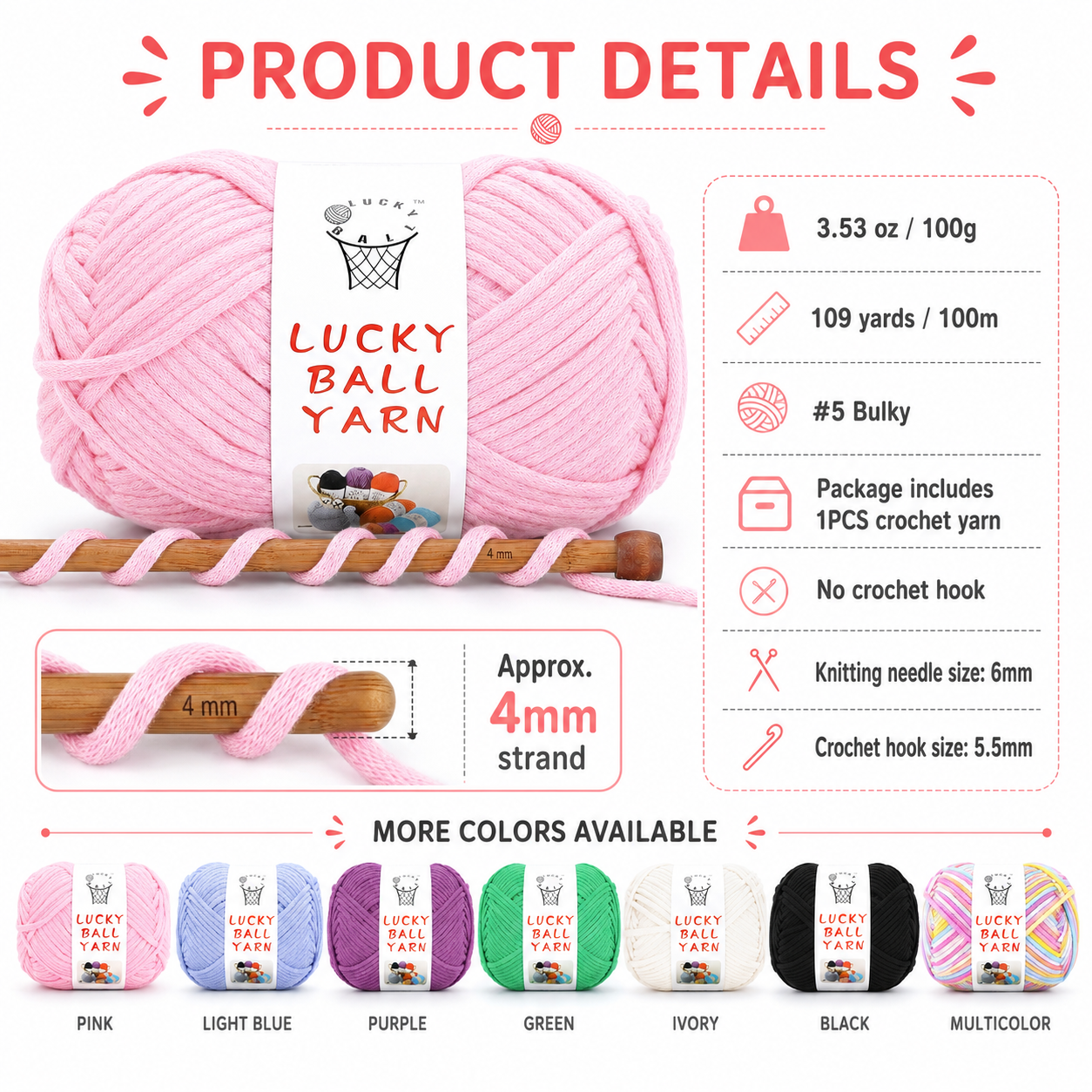 100g Soft Yarn for Crochet & Knitting Projects