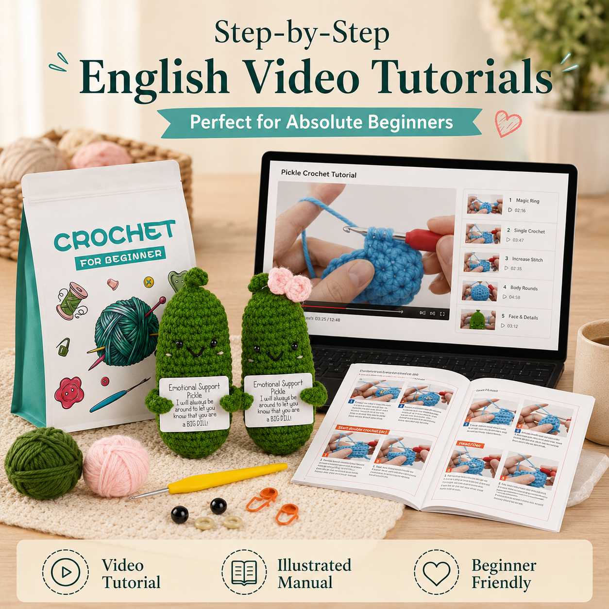 DIY beginner crochet kit product photo