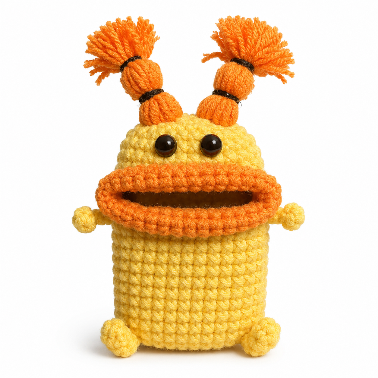 Funny Crochet Monster Car Key Cover Yellow style