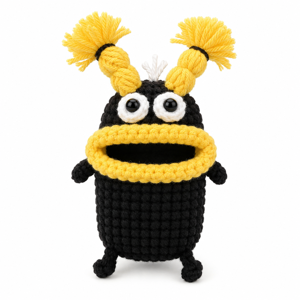 Funny Crochet Monster Car Key Cover Black style