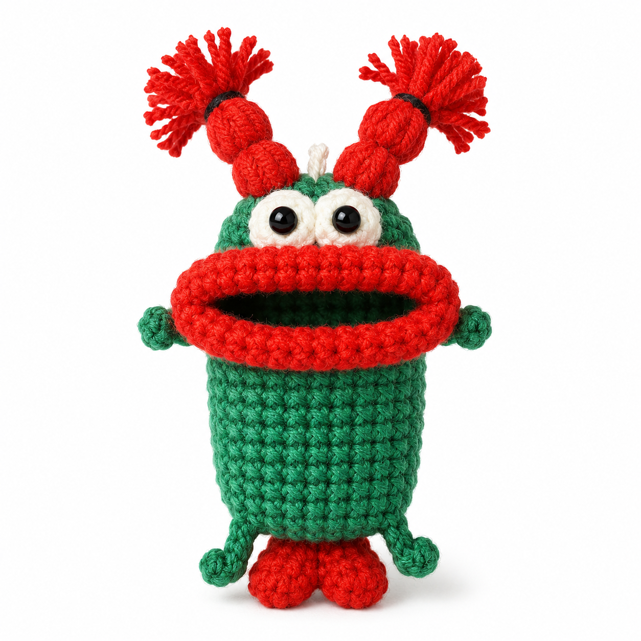Funny Crochet Monster Car Key Cover Green style