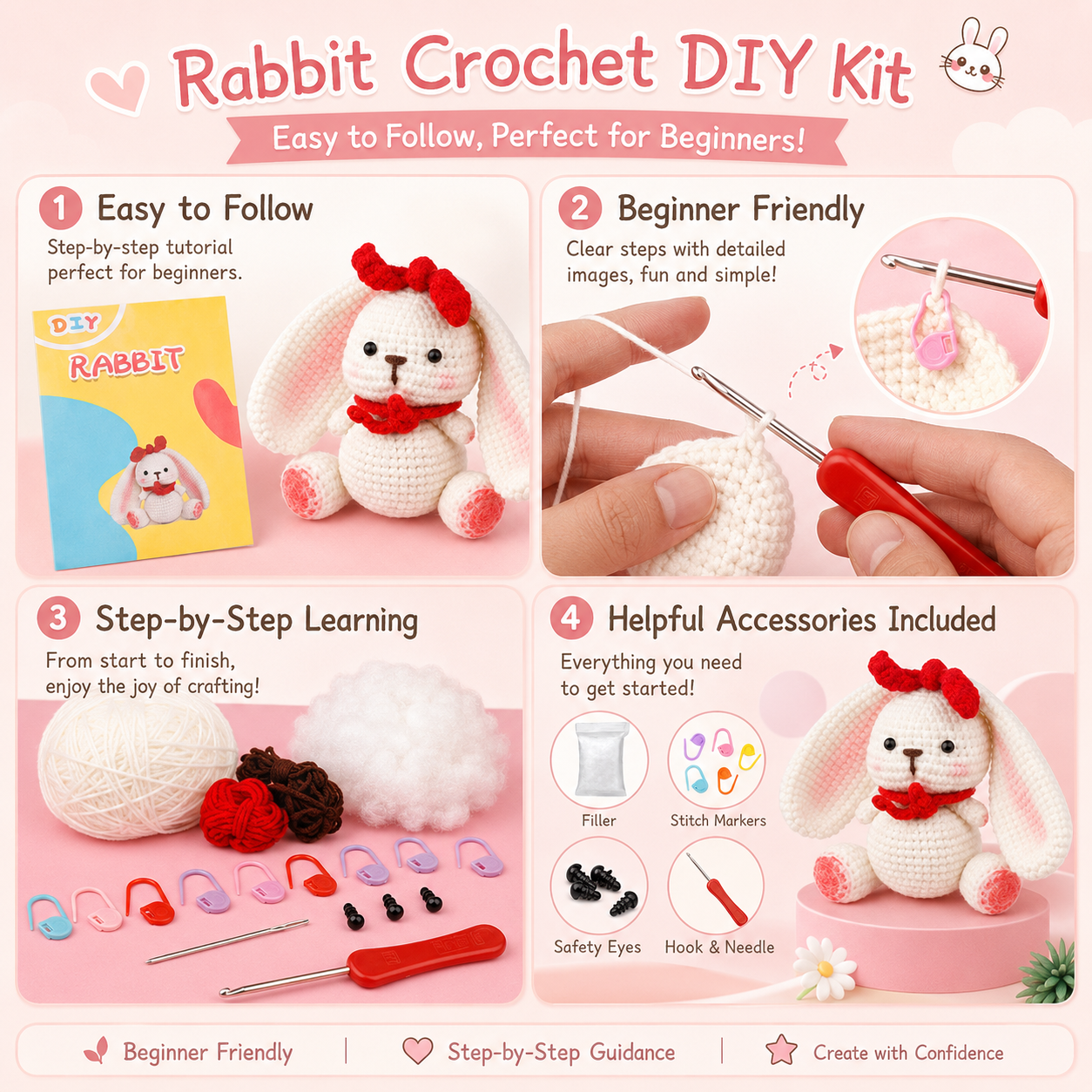 Beginner Rabbit Crochet Kit