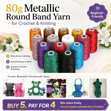 80g Metallic Round Band Yarn for Crochet & Knitting