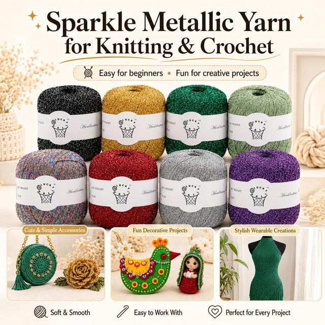 80g Metallic Yarn for Crochet & Knitting Projects for crochet and knitting, product photo