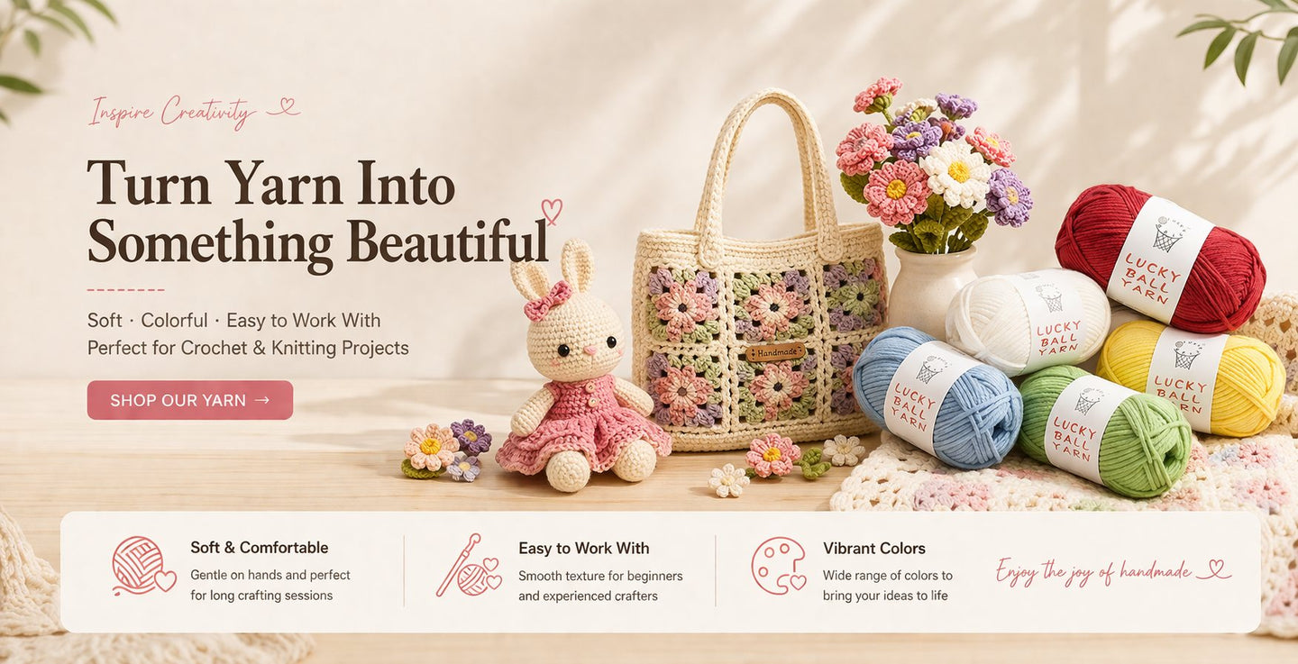 Fancy Yarn crochet and knitting banner