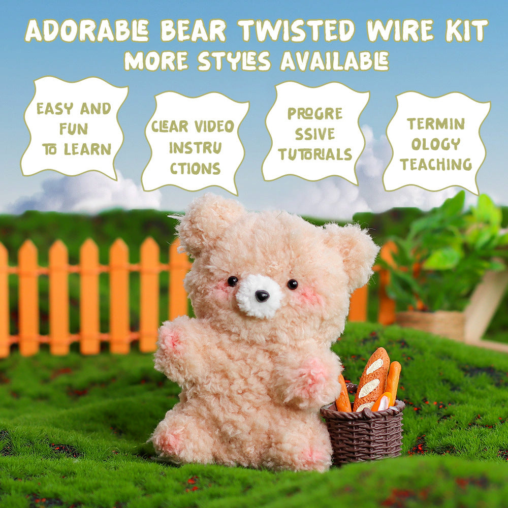 DIY Twisted Wire Plush Charm Kit - Bear style