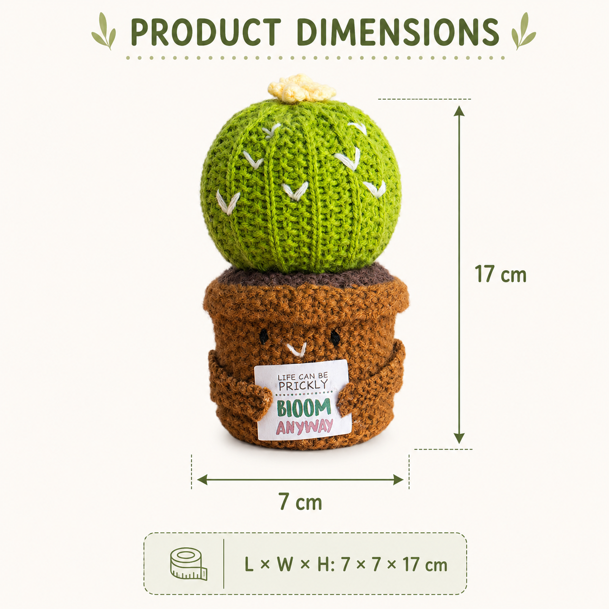 variant:round-cactus | Round Cactus product dimensions 7 x 7 x 17 cm