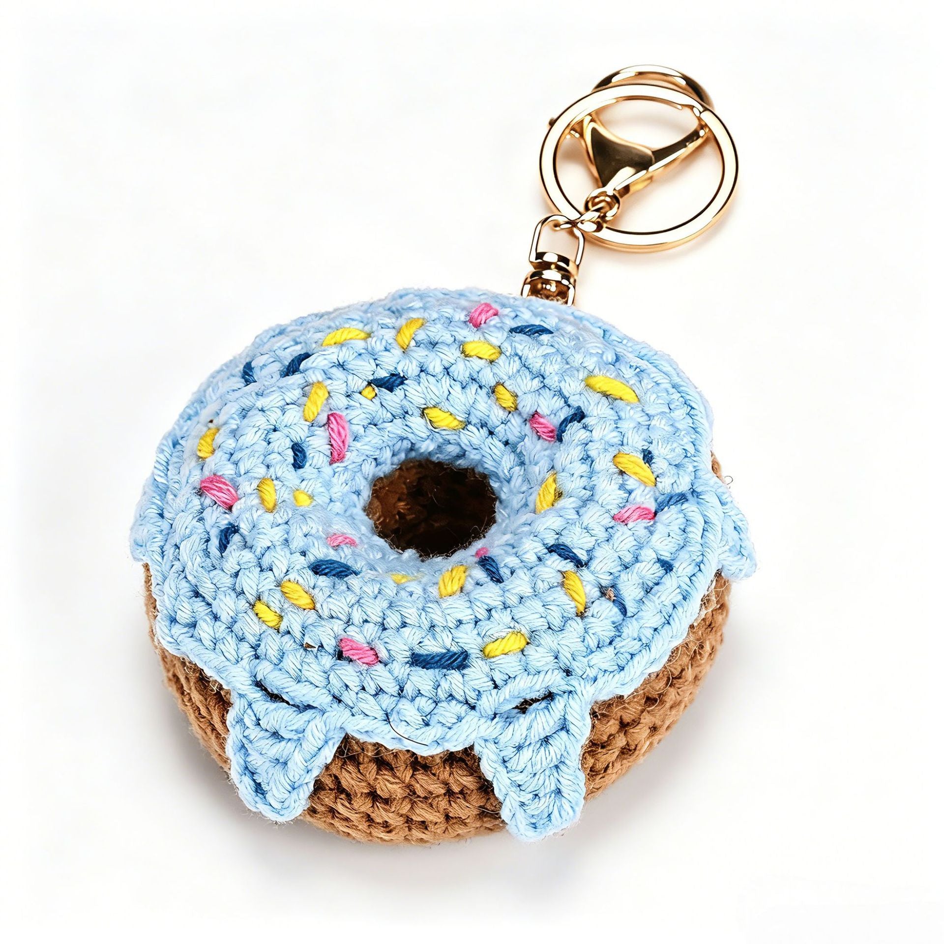 variant:blue | Blue Donut crochet donut keychain charm