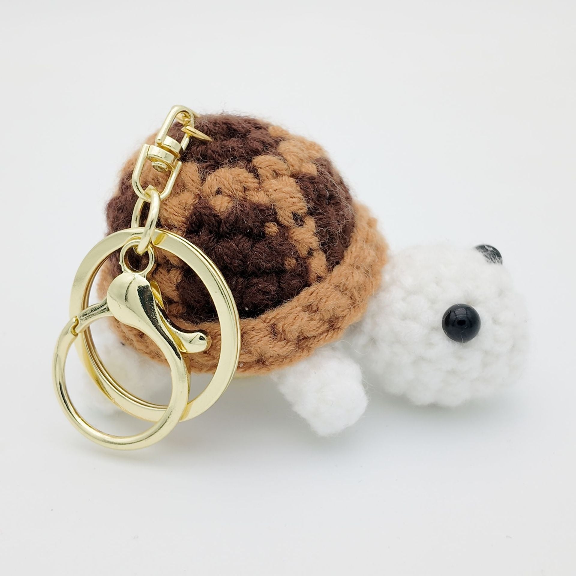variant:brown | Brown Turtle crochet turtle keychain charm main product photo