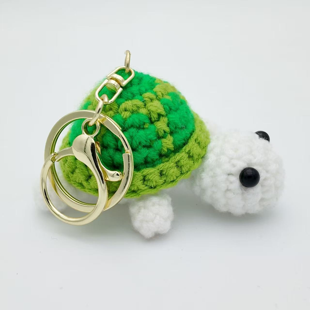 variant:green | Green Turtle crochet turtle keychain charm main product photo