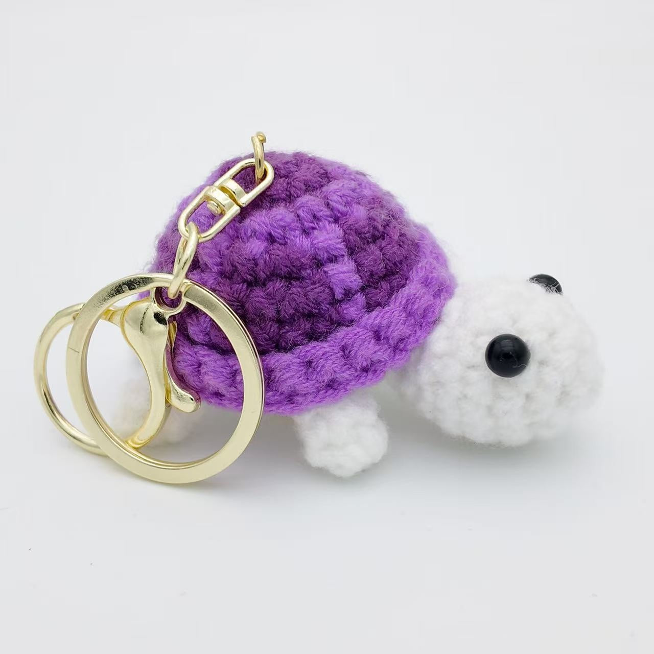 variant:purple | Purple Turtle crochet turtle keychain charm main product photo