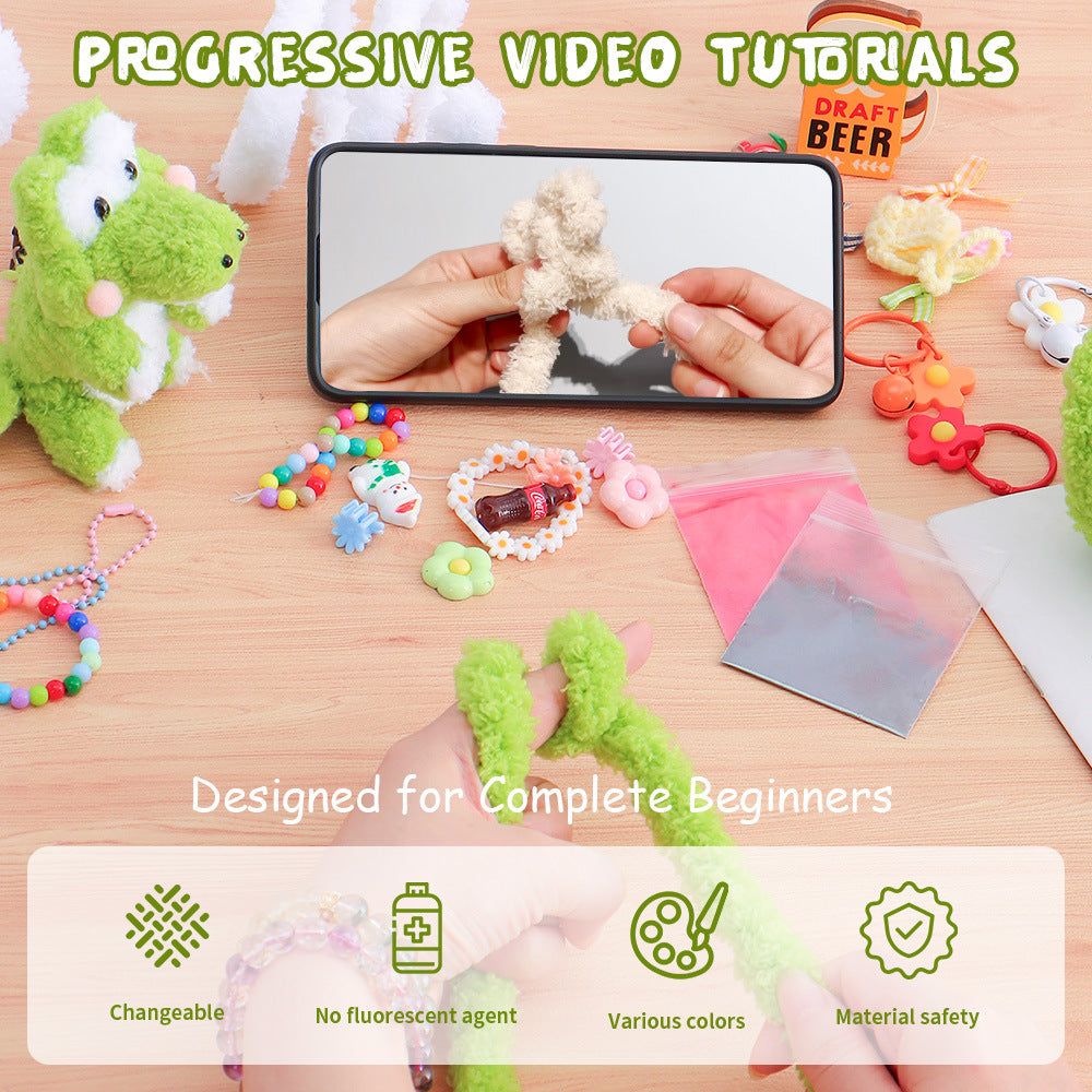 DIY Twisted Wire Plush Charm Kit - Dragon style