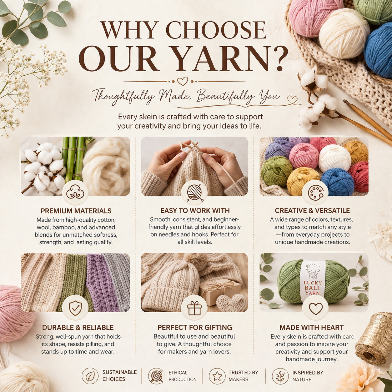 Fancy Yarn crochet and knitting banner
