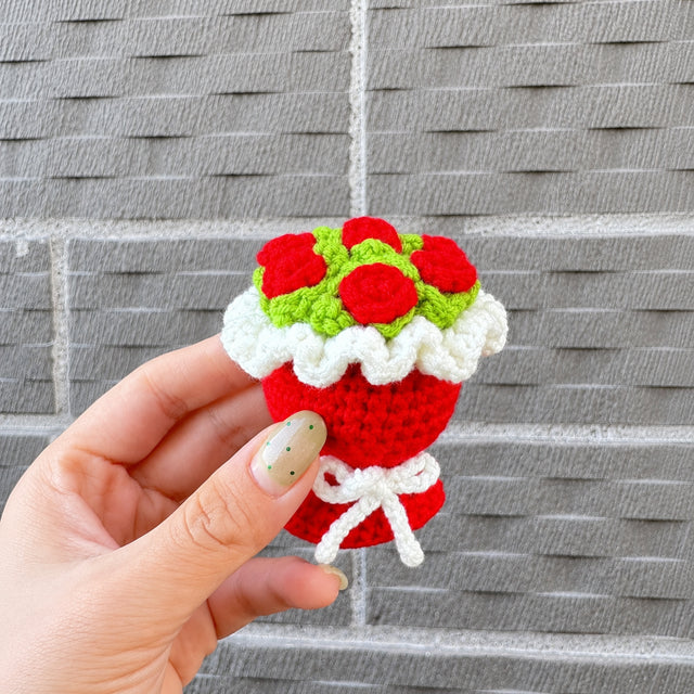 variant:mint-yellow | Mint Yellow Bouquet crochet flower bouquet keychain charm