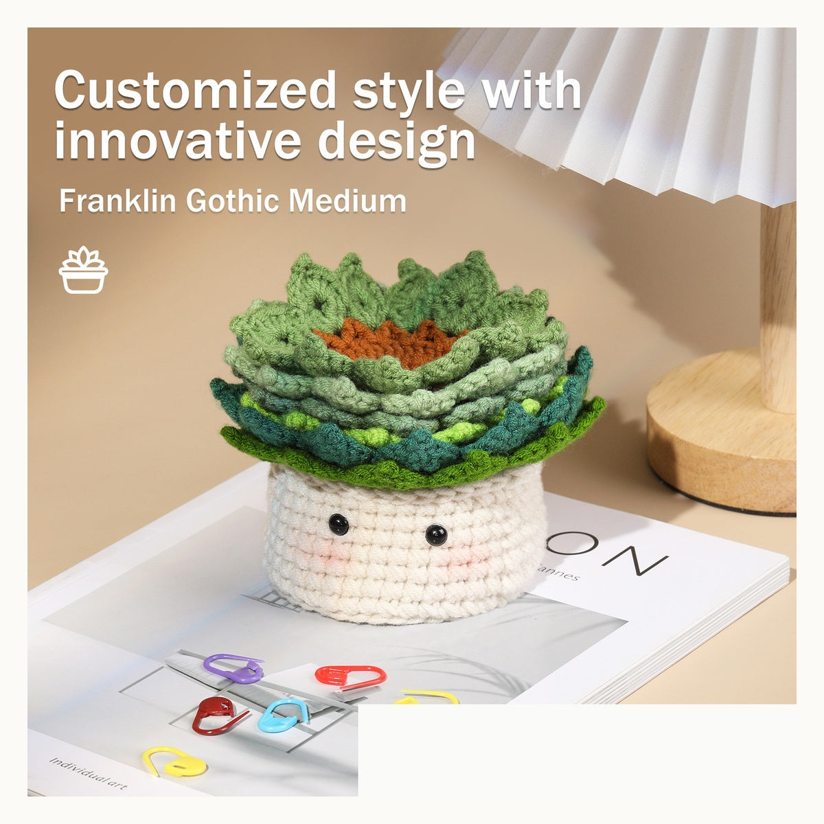 Beginner Flower Coaster & Storage Basket Crochet Kit product photo