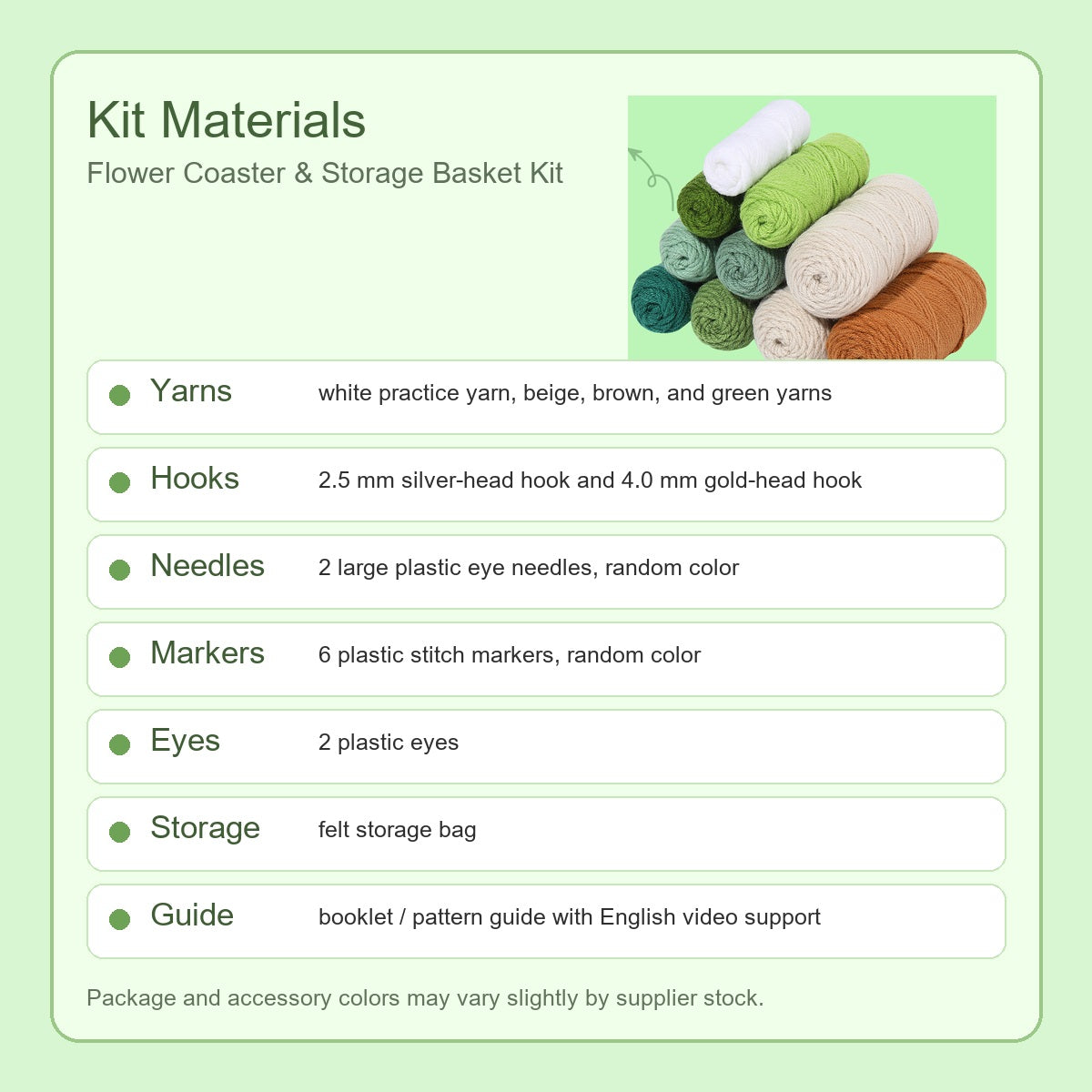 Beginner Flower Coaster & Storage Basket Crochet Kit product photo