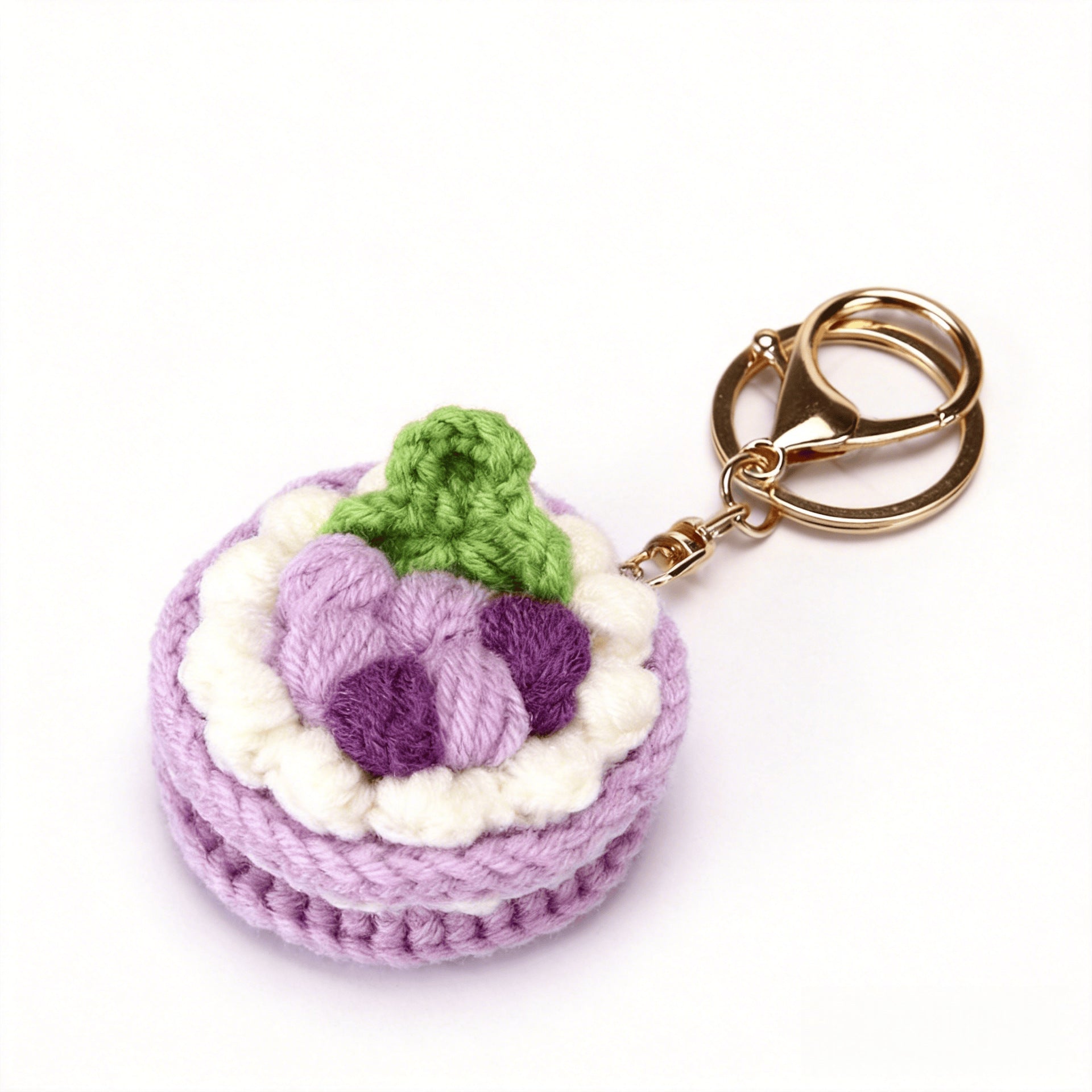 variant:grape | Grape mini crochet cake keychain charm
