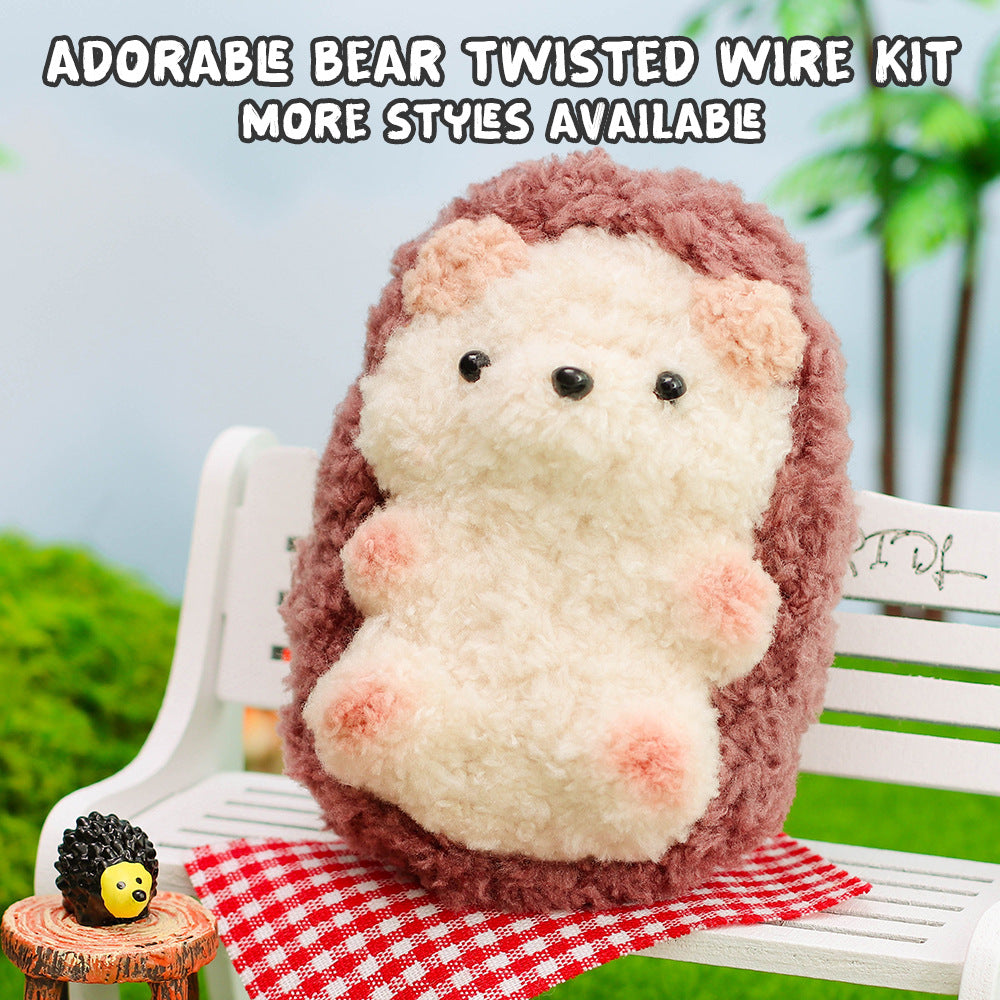 DIY Twisted Wire Plush Charm Kit - Hedgehog style