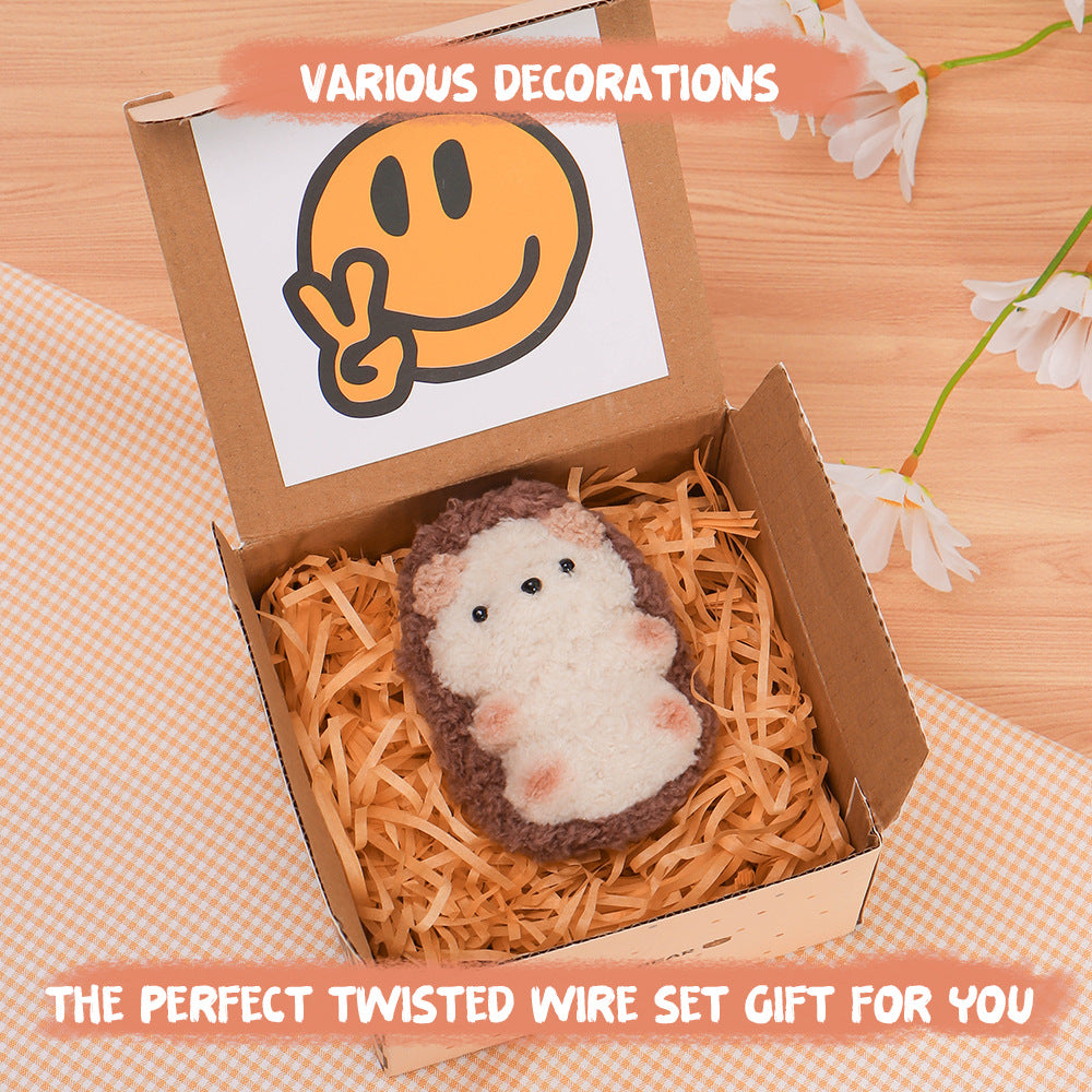 DIY Twisted Wire Plush Charm Kit - Hedgehog style