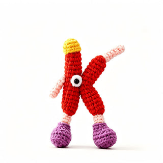 variant:k | Crochet letter K keychain charm