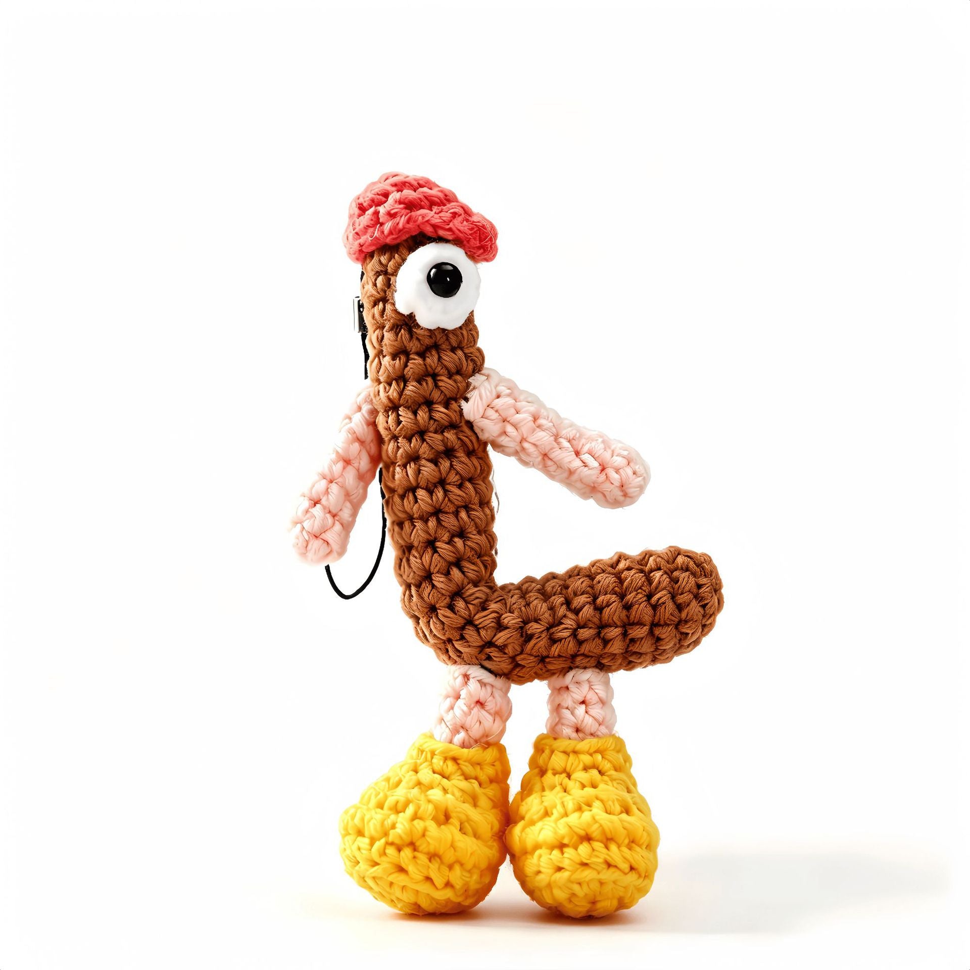 variant:l | Crochet letter L keychain charm
