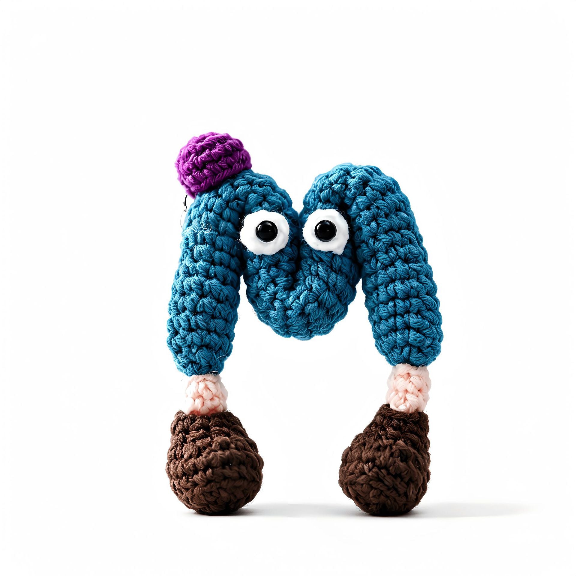 variant:m | Crochet letter M keychain charm
