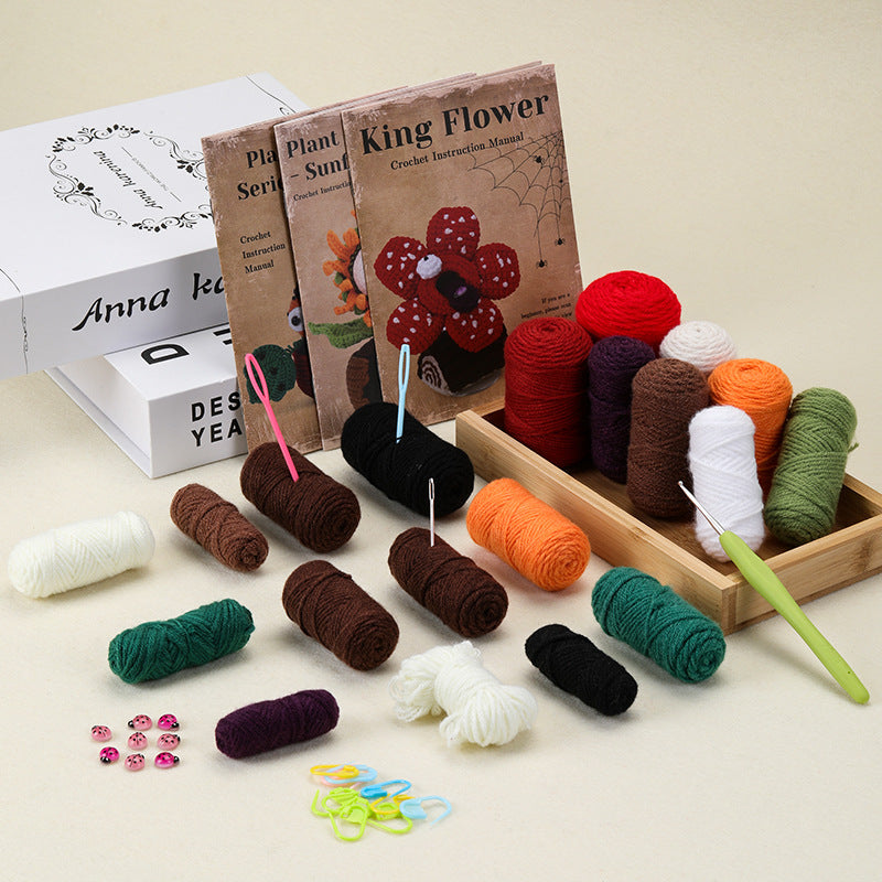 DIY Crochet Monster Plant Kit yarn and accessories