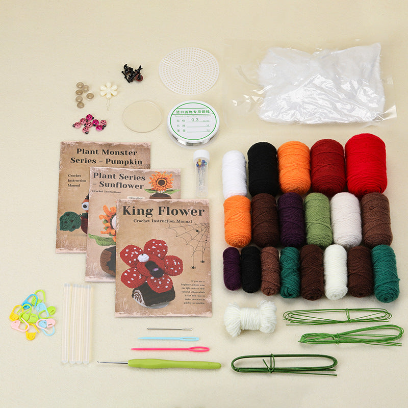 DIY Crochet Monster Plant Kit complete material package