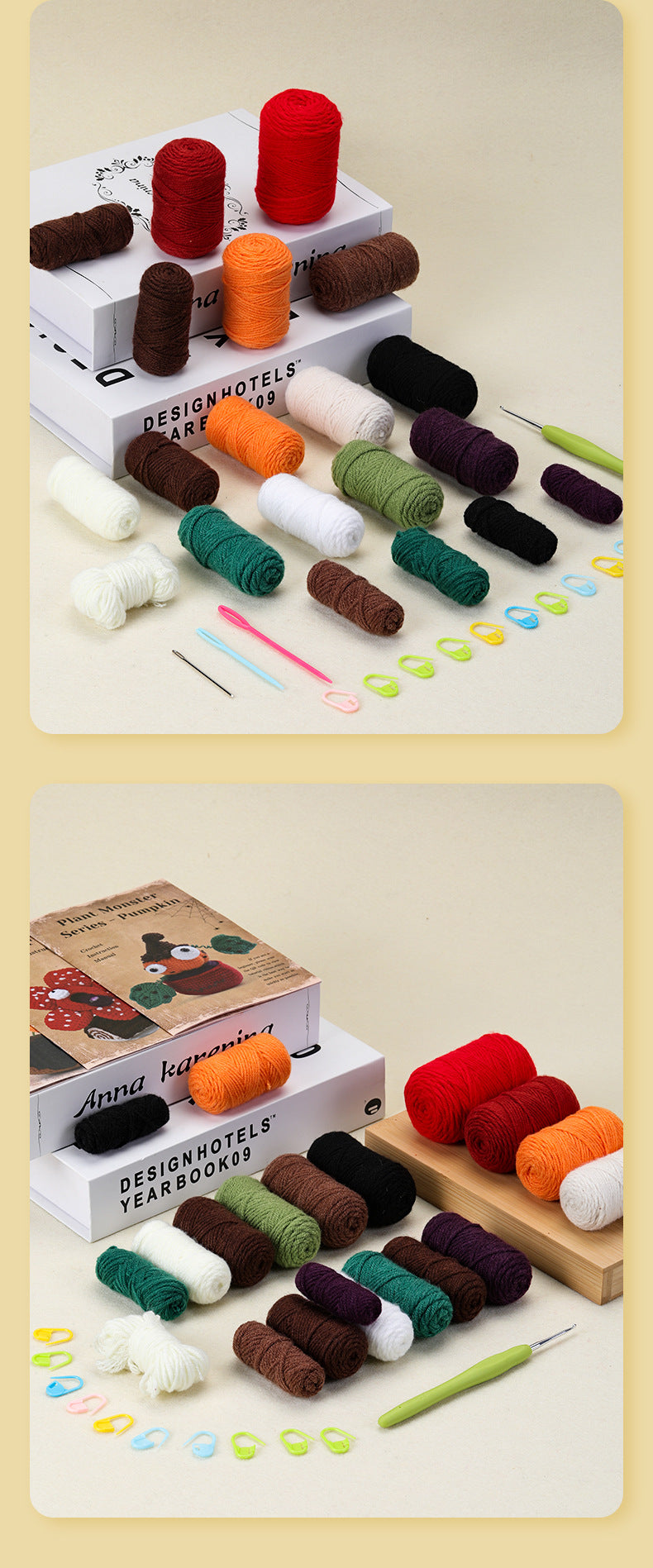 DIY Crochet Monster Plant Kit yarn detail