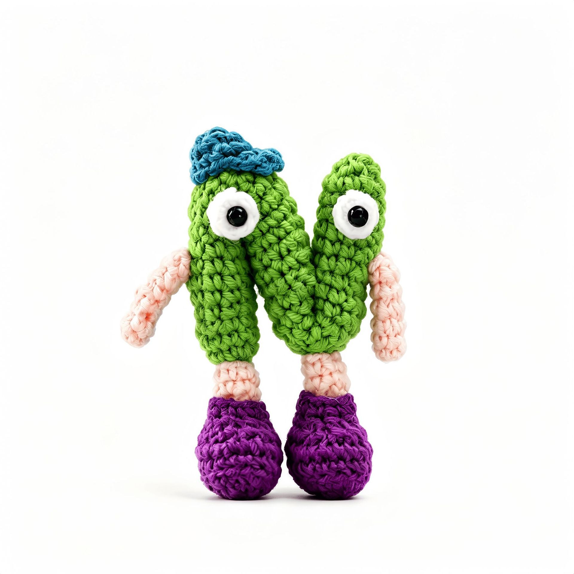 variant:n | Crochet letter N keychain charm