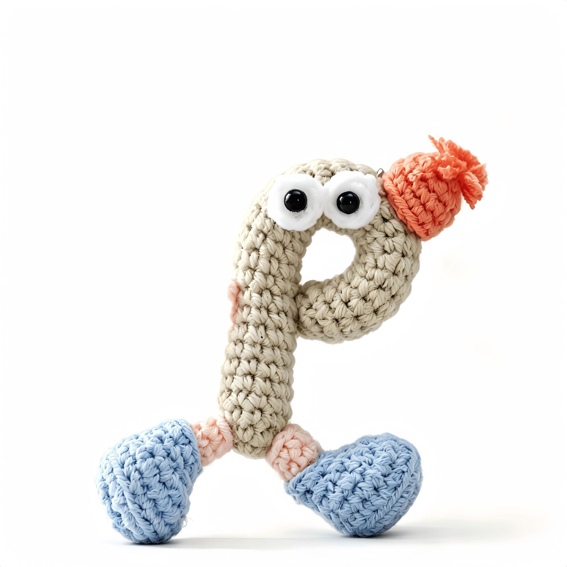 variant:p | Crochet letter P keychain charm