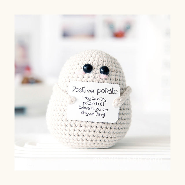 Positive Potato Crochet Plush Charm - Cream