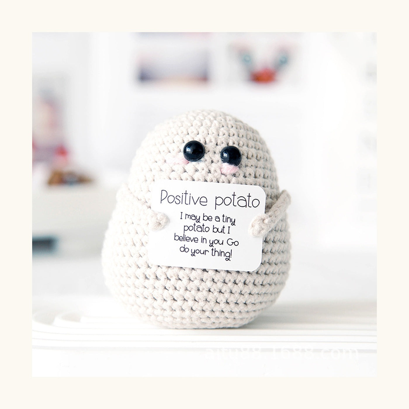 Positive Potato Crochet Plush Charm - Cream
