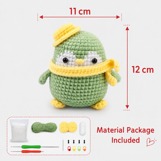 penguin crochet kit for beginners with cute animal color options