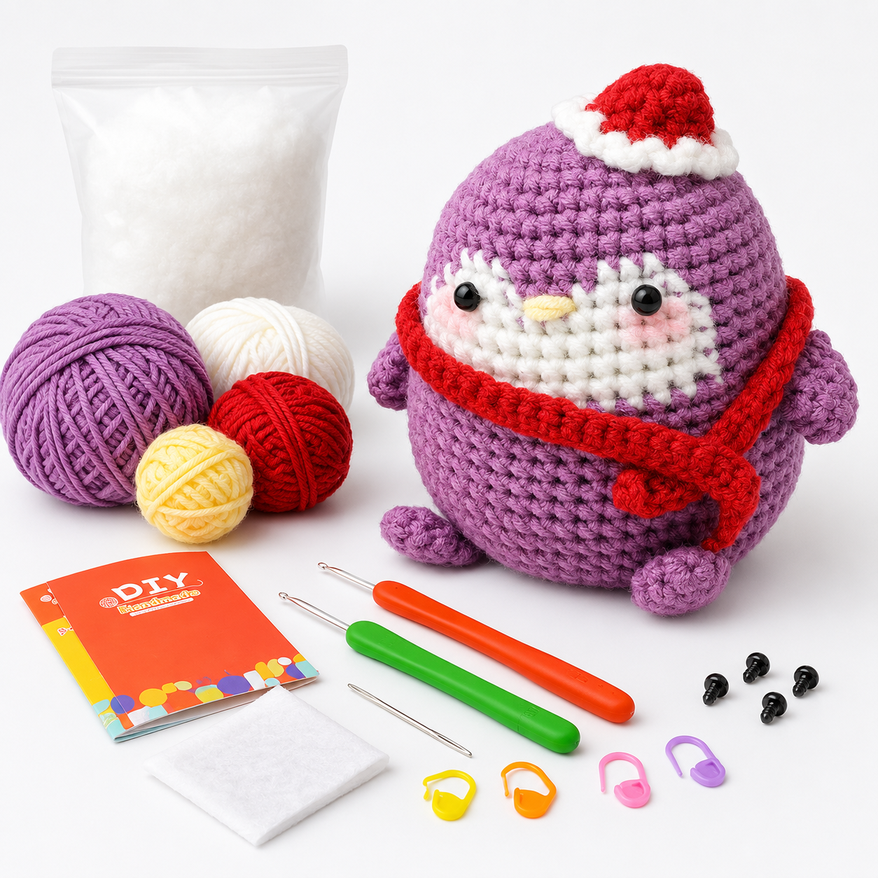 variant:purple | Purple Penguin Crochet Kit main image